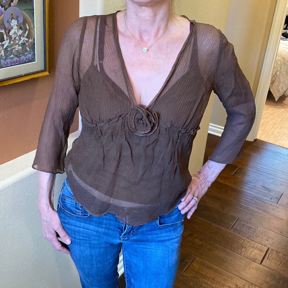 Cocoa Brown MaxStudio Blouse